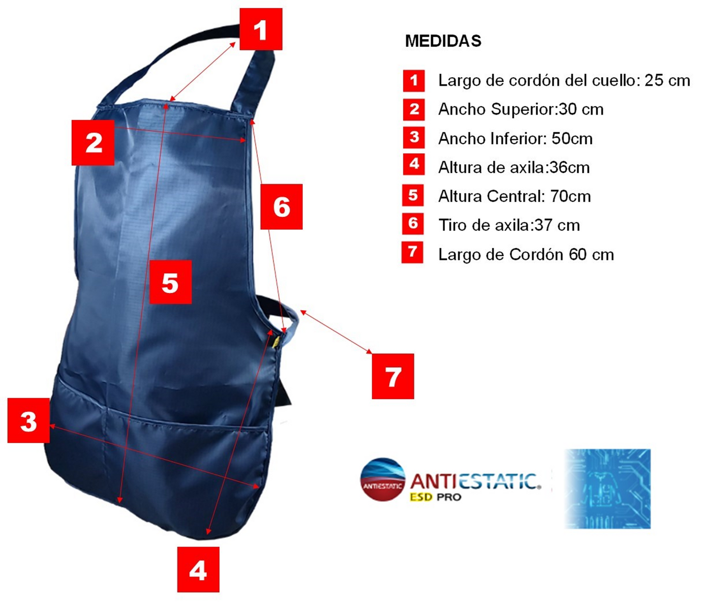 Mandil Antiestatico ESD Cuartos de Pintura